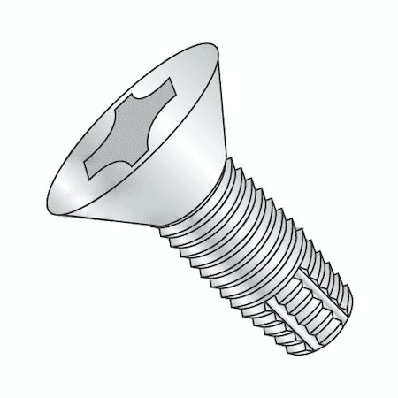 Newport Fasteners Thread Cutting Screw, #10-24 x 3/4 in, Zinc Plated Steel Flat Head Phillips Drive, 7000 PK 507407-7000